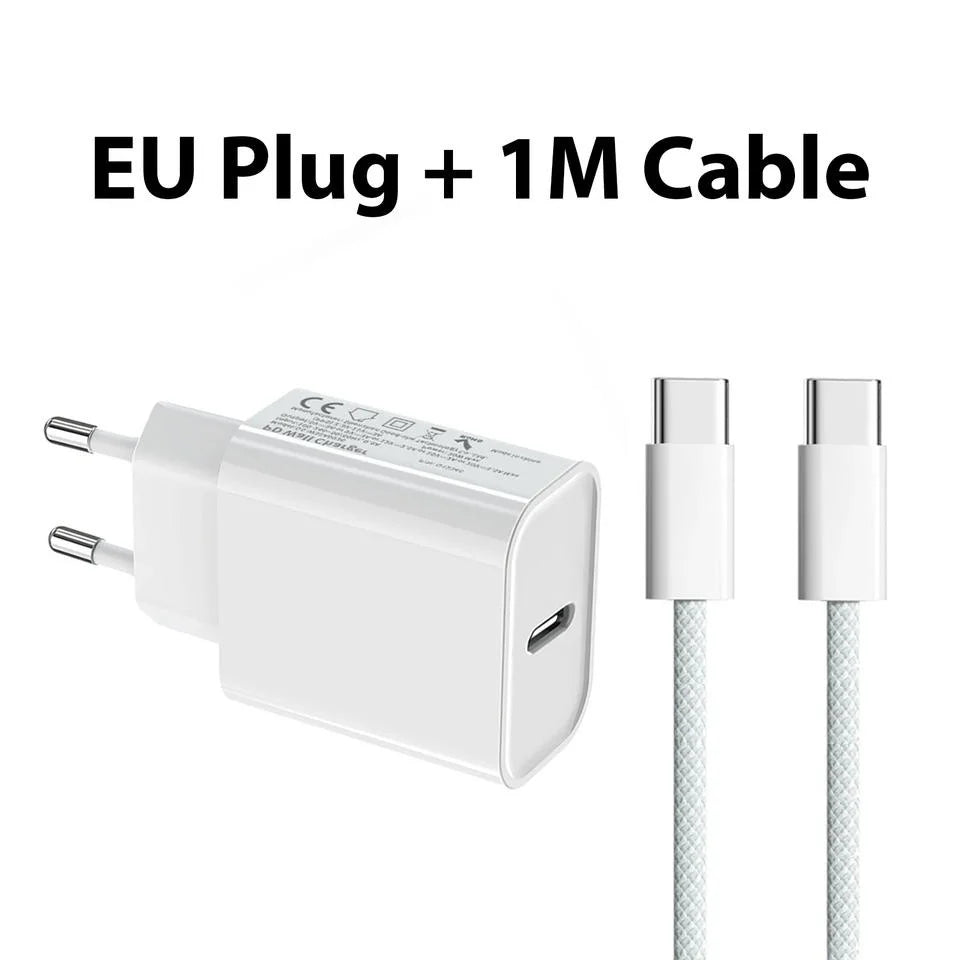 PD 40W Charger USB C Fast Charging Cable For iPhone 17 16 15 Pro Max