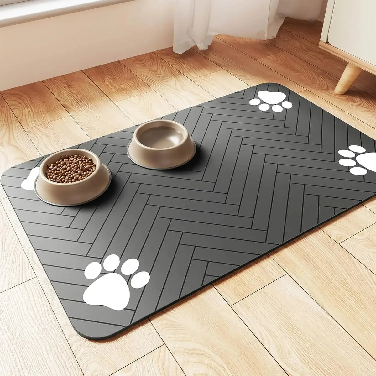 Pet Feeding Mat-Absorbent Pet Placemat Rubber for Dog Cat with Waterproof
