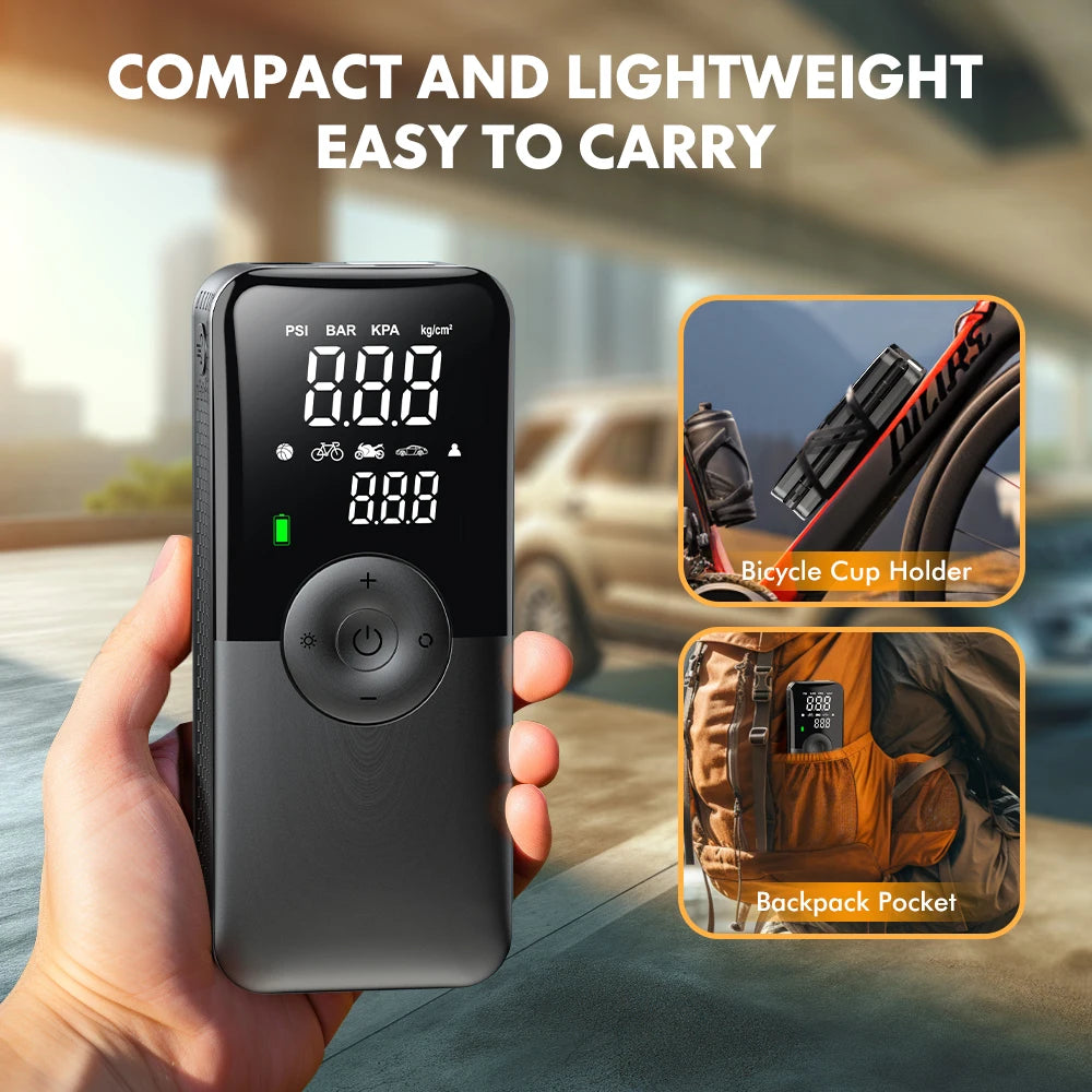 Rechargeable Air Pump Tire Inflator Portable Compressor Digital Cordless Car Tyre Inflator For Motocycle Bicycle Balls