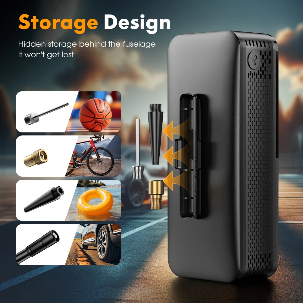 Rechargeable Air Pump Tire Inflator Portable Compressor Digital Cordless Car Tyre Inflator For Motocycle Bicycle Balls
