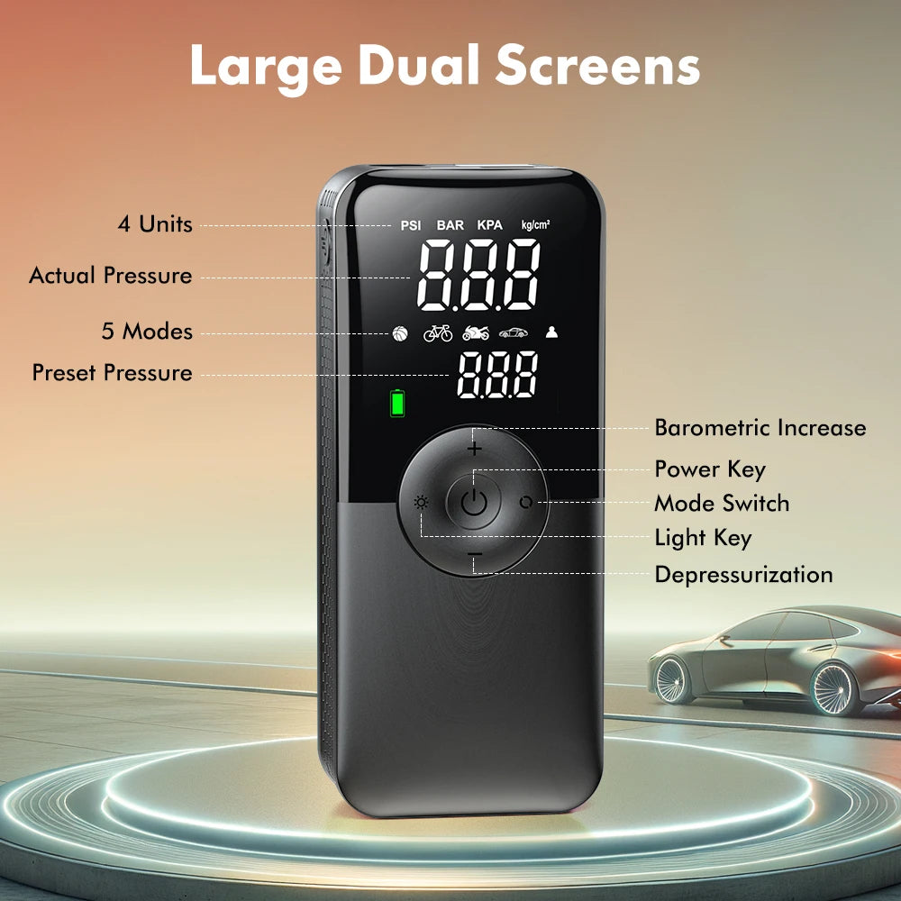Rechargeable Air Pump Tire Inflator Portable Compressor Digital Cordless Car Tyre Inflator For Motocycle Bicycle Balls