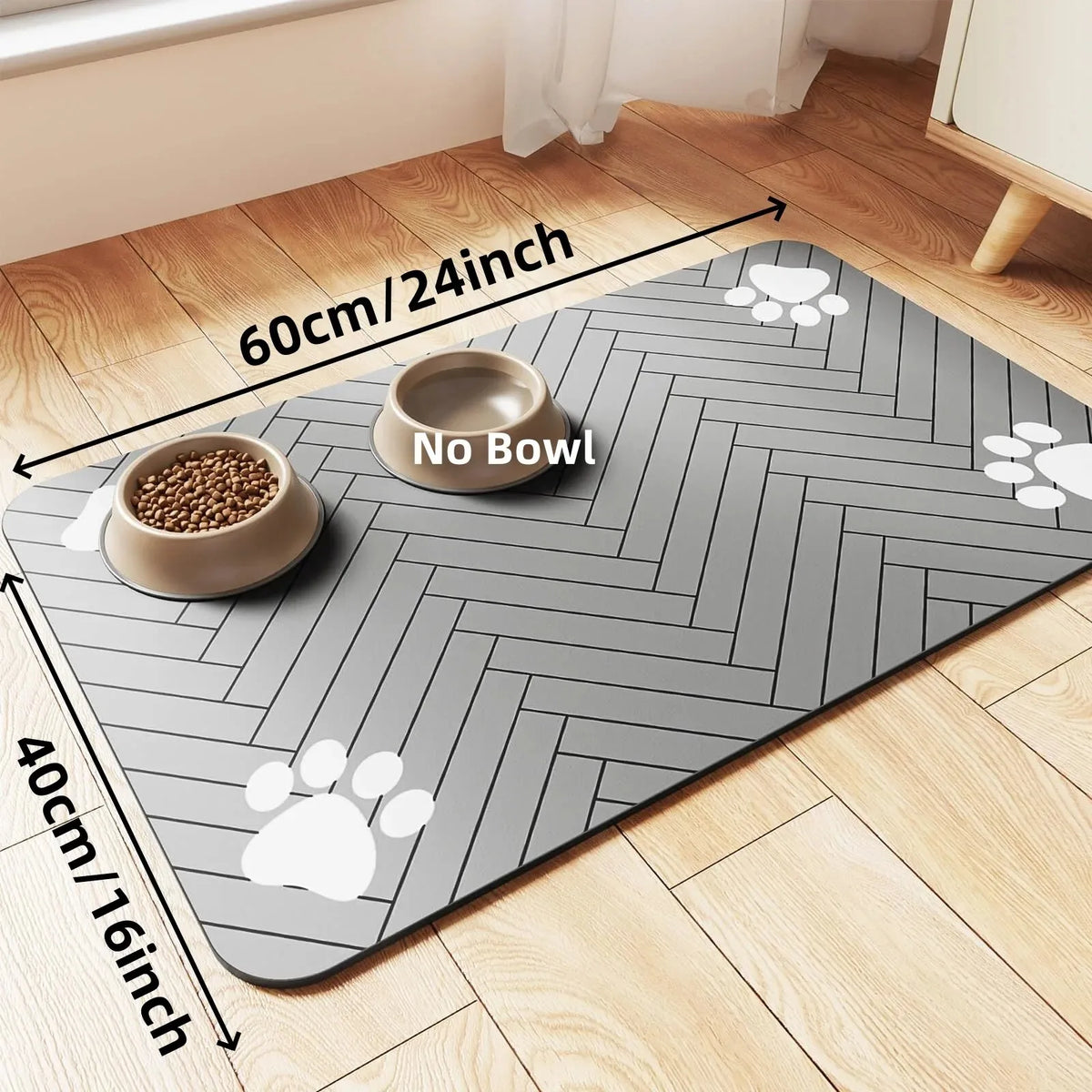 Pet Feeding Mat-Absorbent Pet Placemat Rubber for Dog Cat with Waterproof
