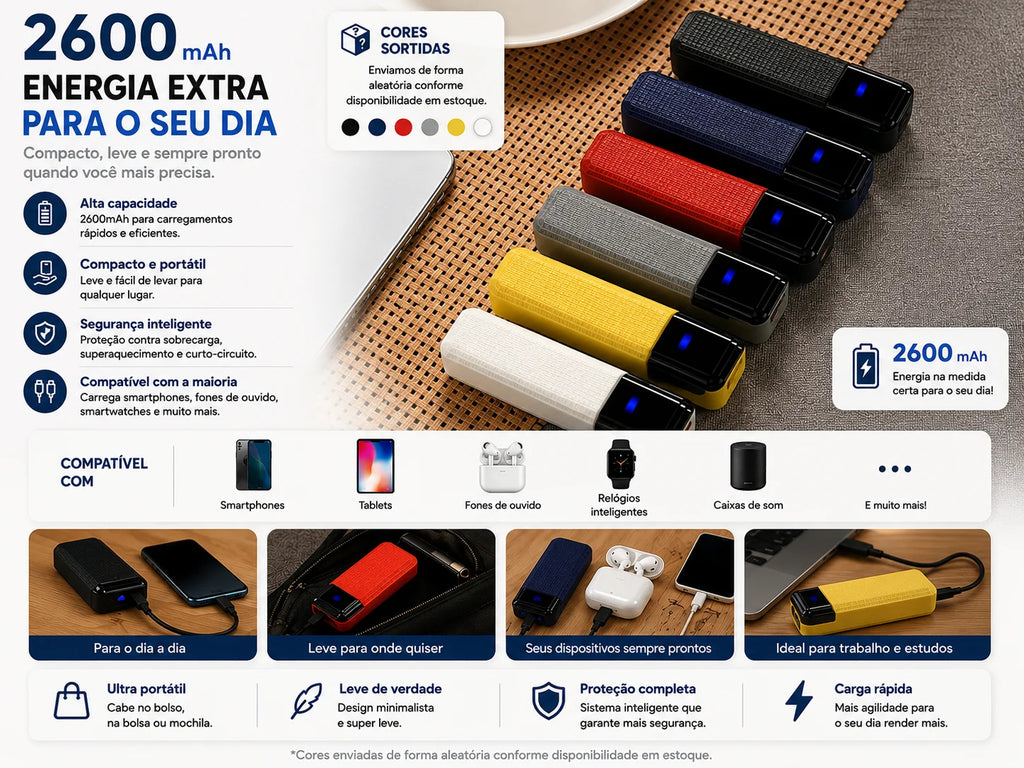 Power Bank Portable 2600mAh