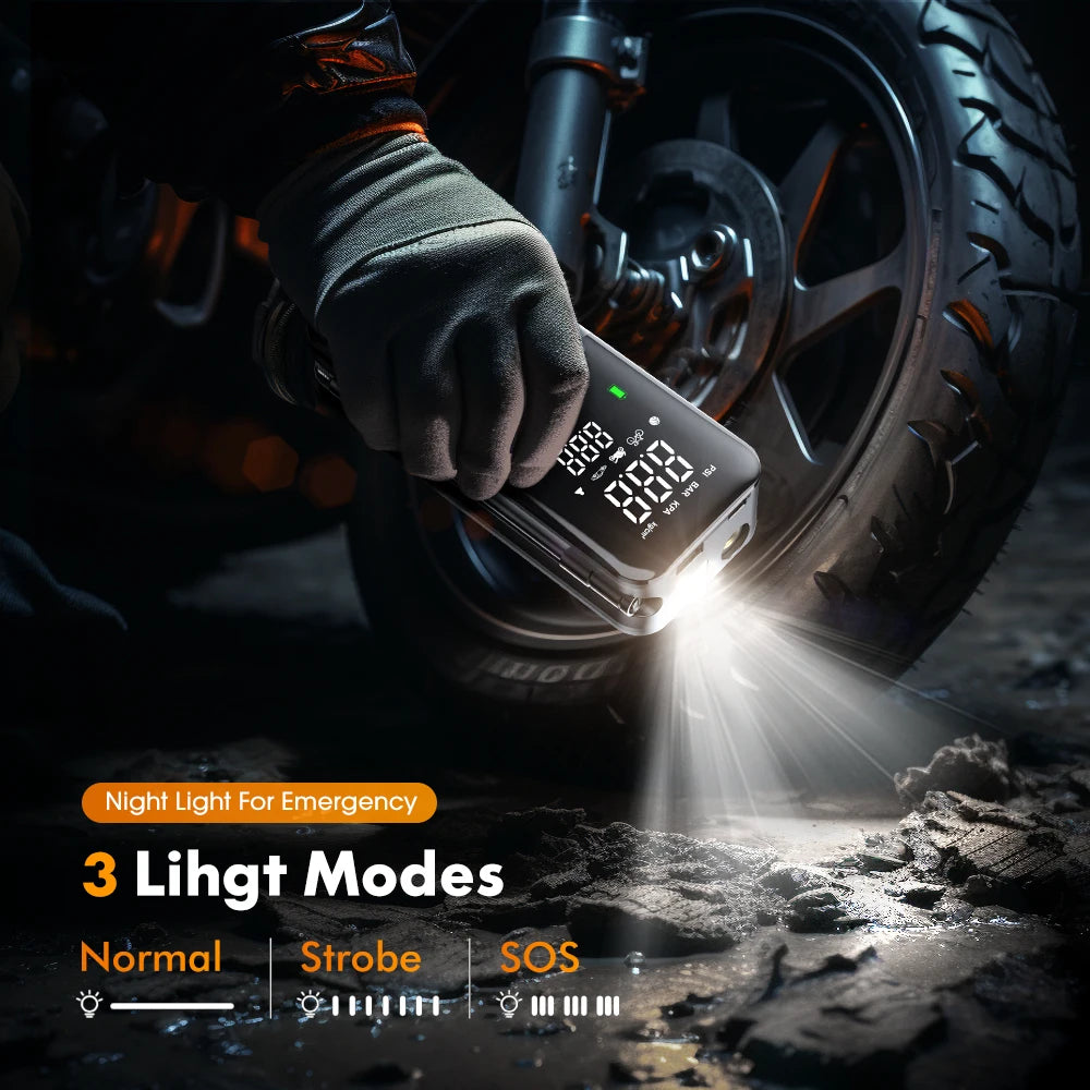 Rechargeable Air Pump Tire Inflator Portable Compressor Digital Cordless Car Tyre Inflator For Motocycle Bicycle Balls