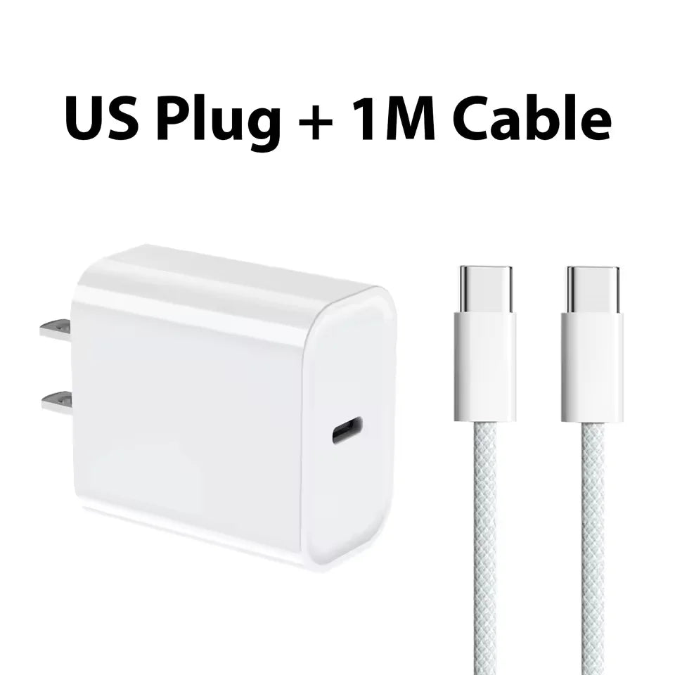 PD 40W Charger USB C Fast Charging Cable For iPhone 17 16 15 Pro Max